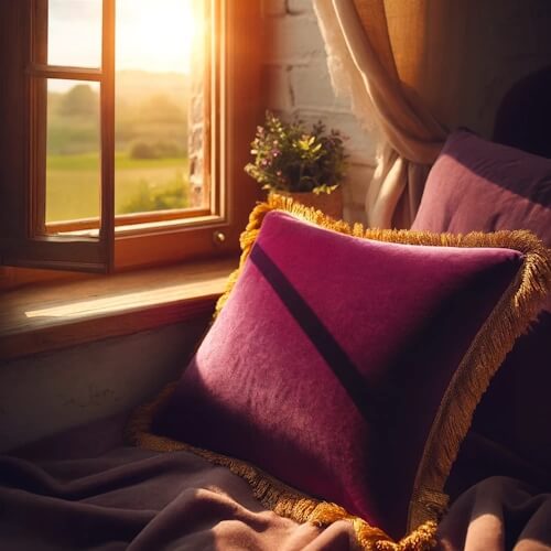 Lady Minette's A luxurious purple pillow